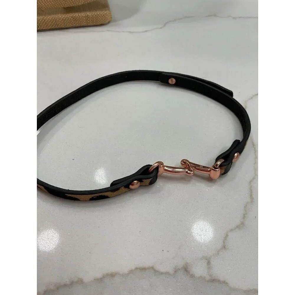 Leather Animal Print Snaffle Bit Chocker Necklace